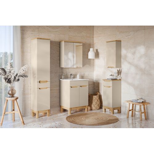 Lava, Ensemble Meuble 60 Cm Avec Lavabo Et Colonne Haute