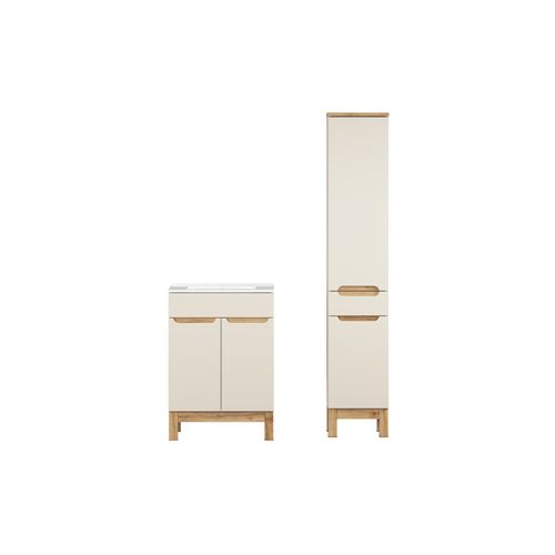 Lava, Ensemble Meuble 60 Cm Avec Lavabo Et Colonne Haute