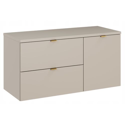 Meuble Sous Vasque Suspendu Dalia Cachemire 100 Cm Avec Panier à Linge Et Plan