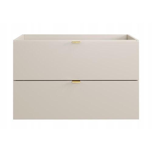 Meuble Sous Vasque Suspendu Dalia Cachemire 100 Cm Avec Extension Ouverte Et Plan En Chêne