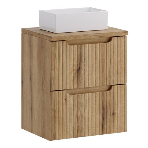 Ensemble Meuble 50 Cm Avec Plan, Vasque à Poser Gaja, Colonne Haute