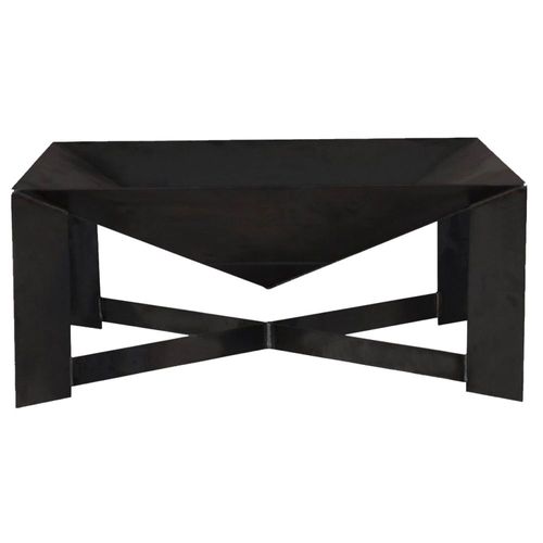 Brasero En Acier Pieds Croisés Design Peint Noir