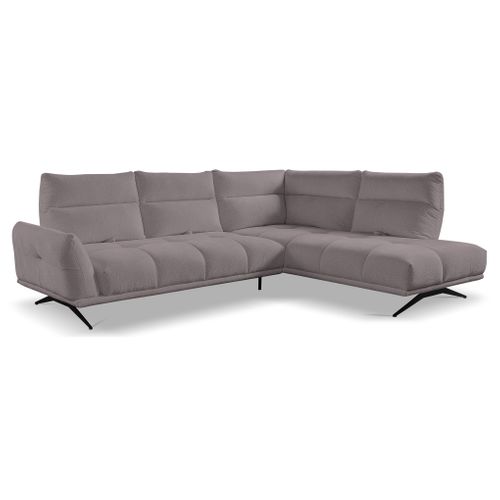 Canapé d'angle droit GIOVANNI tissu raven taupe