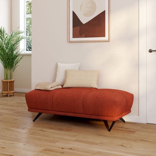 Pouf GIOVANNI tissu raven terracotta