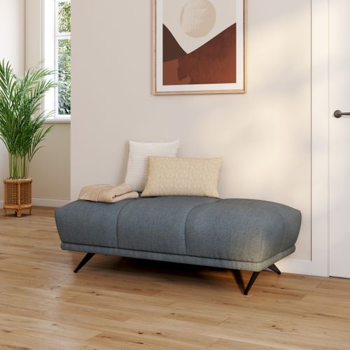 Pouf GIOVANNI tissu raven gris foncé