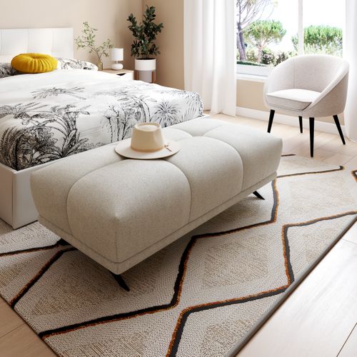 Pouf GIOVANNI tissu raven beige