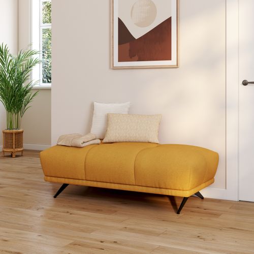 Pouf GIOVANNI tissu raven jaune