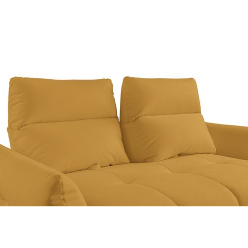 Canapé 2 places fixe GIOVANNI tissu bull moutarde