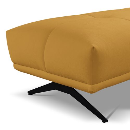 Pouf GIOVANNI tissu bull moutarde