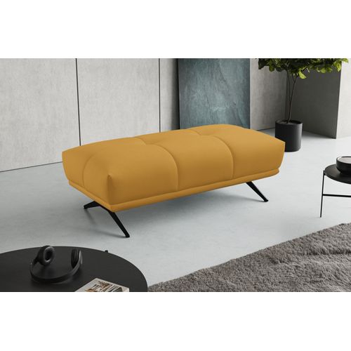 Pouf GIOVANNI tissu bull moutarde