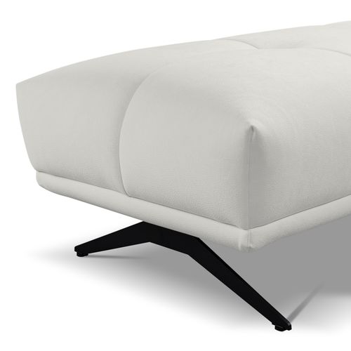 Pouf GIOVANNI tissu bull blanc cassé