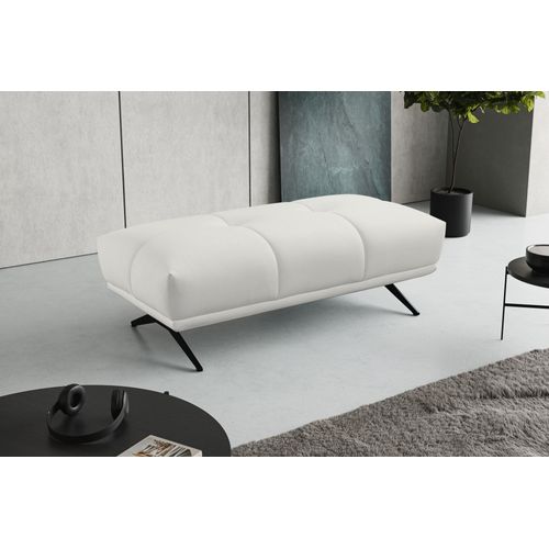 Pouf GIOVANNI tissu bull blanc cassé