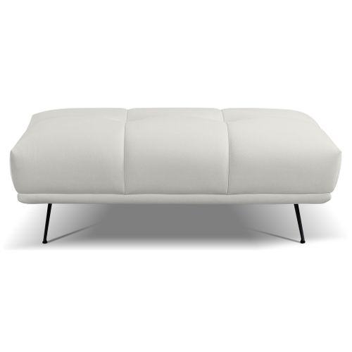 Pouf GIOVANNI tissu bull blanc cassé