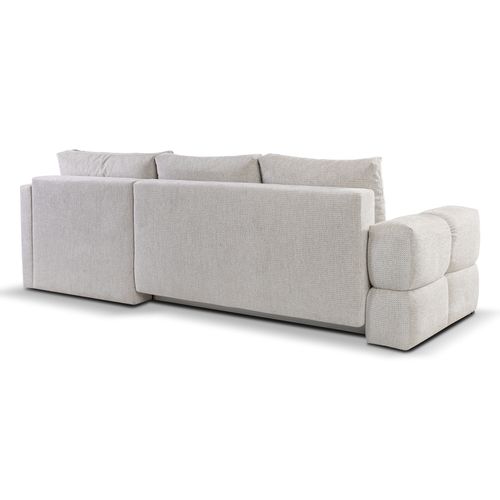 Canapé d'angle convertible FLOCCA tissu blanc cassé