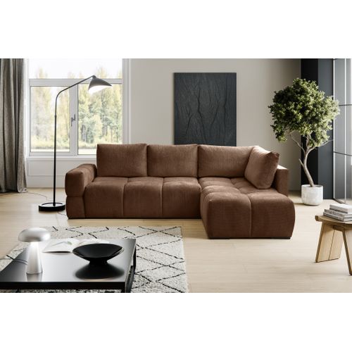 Canapé d'angle convertible FLOCCA tissu rouille