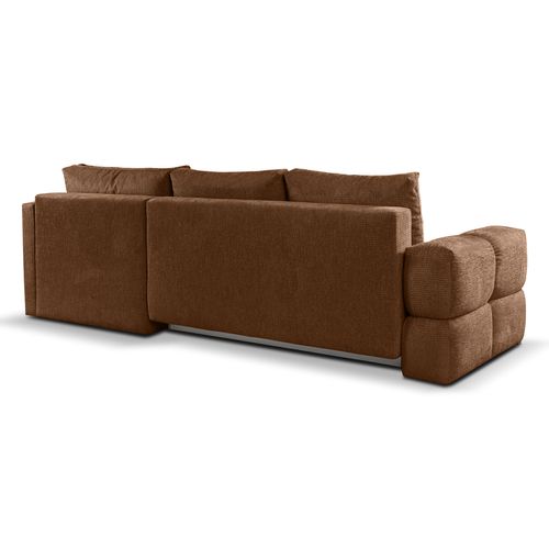 Canapé d'angle convertible FLOCCA tissu rouille