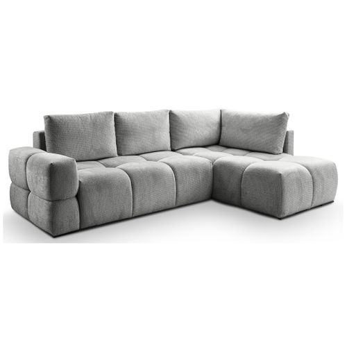 Canapé d'angle convertible FLOCCA tissu gris