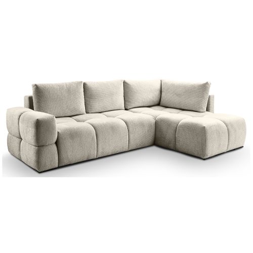 Canapé d'angle convertible FLOCCA tissu gris