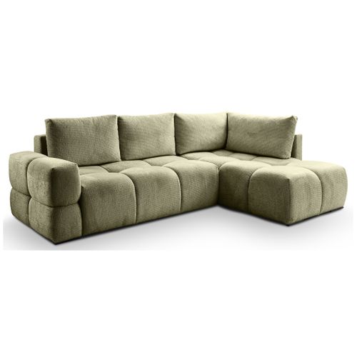 Canapé d'angle convertible FLOCCA tissu kaki