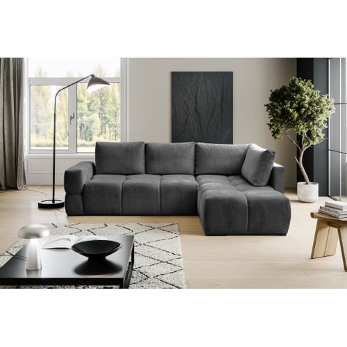 Canapé d'angle convertible FLOCCA tissu anthracite