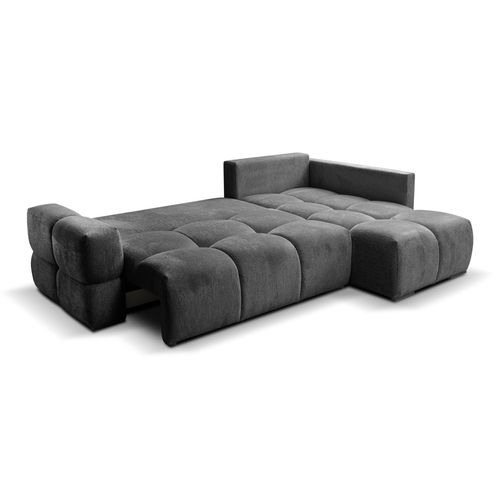 Canapé d'angle convertible FLOCCA tissu anthracite