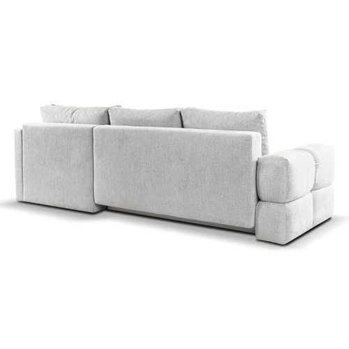 Canapé d'angle convertible FLOCCA tissu blanc chiné
