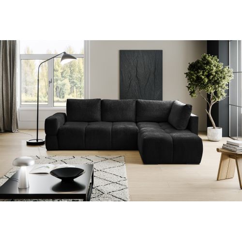 Canapé d'angle convertible FLOCCA tissu noir