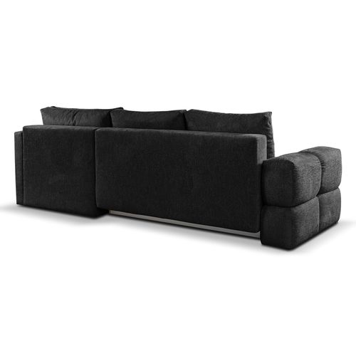 Canapé d'angle convertible FLOCCA tissu noir