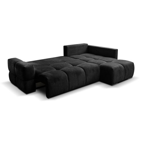Canapé d'angle convertible FLOCCA tissu noir