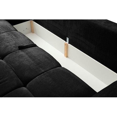 Canapé 3 places convertible FLOCCA tissu noir