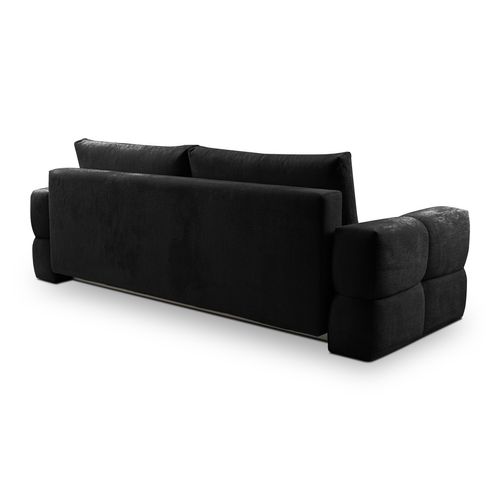 Canapé 3 places convertible FLOCCA tissu noir