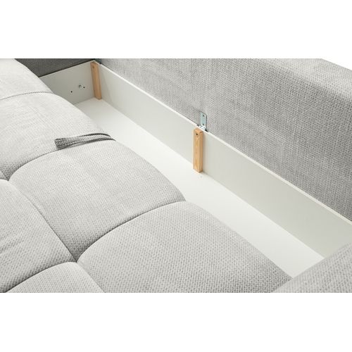 Canapé 3 places convertible FLOCCA tissu blanc chiné