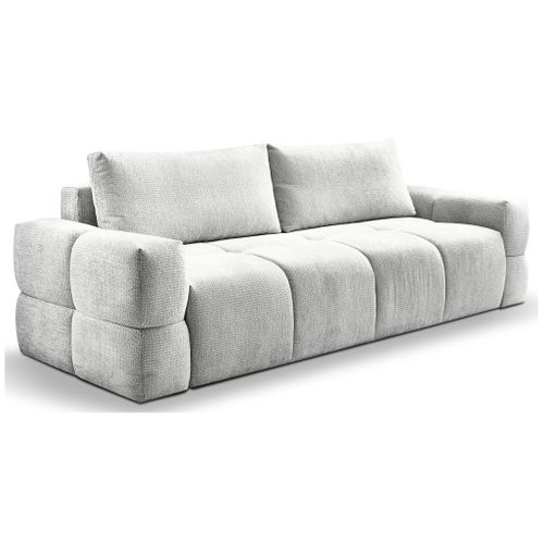 Canapé 3 places convertible FLOCCA tissu blanc chiné