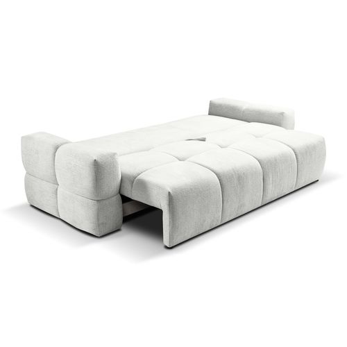 Canapé 3 places convertible FLOCCA tissu blanc chiné