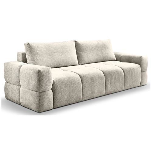 Canapé 3 places convertible FLOCCA tissu gris