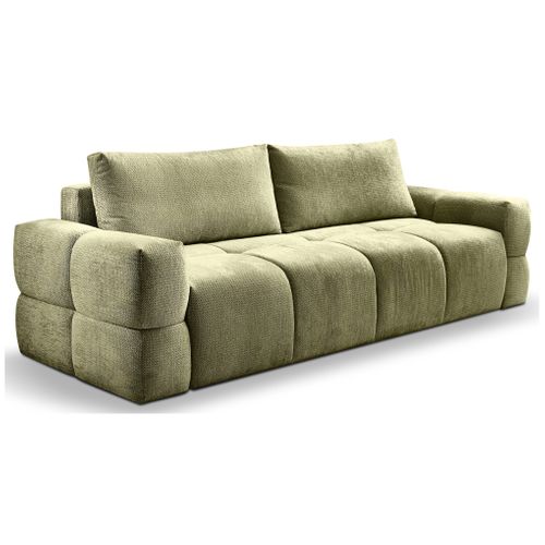 Canapé 3 places convertible FLOCCA tissu kaki