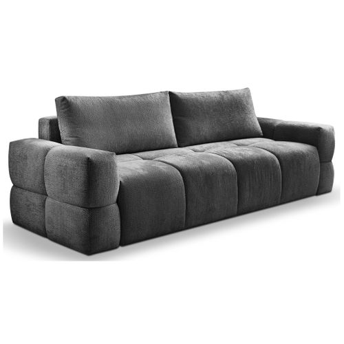 Canapé 3 places convertible FLOCCA tissu anthracite