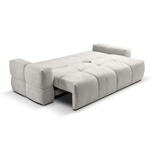Canapé 3 places convertible FLOCCA tissu blanc cassé