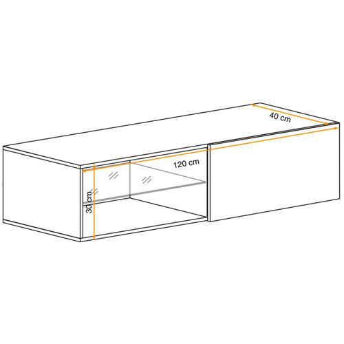 Meuble TV LED Design "switch Iv" 120cm Noir
