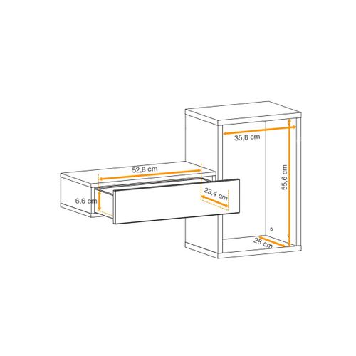Étagère Murale et Tiroir Design "easy" 100cm Blanc