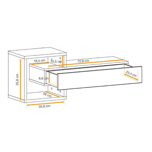 Étagère Murale et Tiroir "easy" 100cm Noir