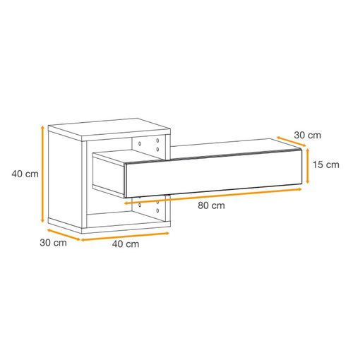 Étagère Murale et Tiroir "easy" 100cm Noir