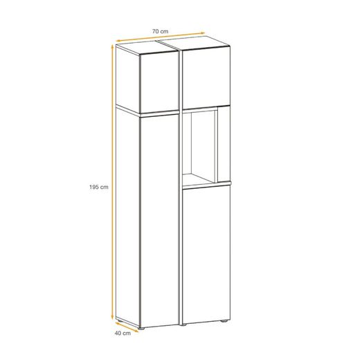 Bibliothèque Design LED "cross" 195cm Naturel