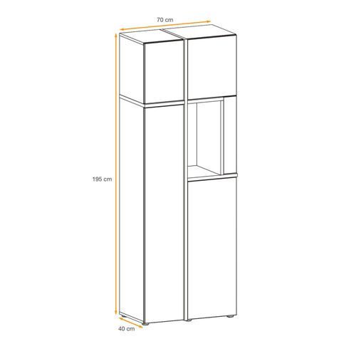 Bibliothèque Design LED "cross" 195cm Naturel