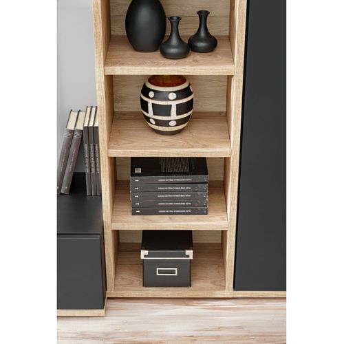 Ensemble Meuble TV Design "skill" 240cm Noir et Naturel