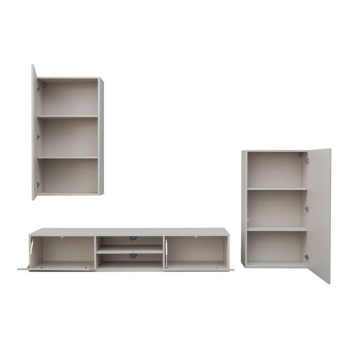 Ensemble Meuble TV 3p "geo" 250cm Beige