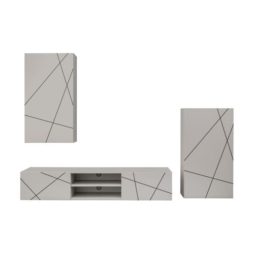 Ensemble Meuble TV 3p "geo" 250cm Beige