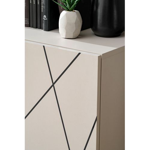 Ensemble Meuble TV 3p "geo" 250cm Beige