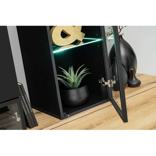 Ensemble Meuble TV Design "cruz" 280cm Noir et Naturel