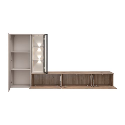 Ensemble Meuble TV Design "clare" 240cm Beige et Naturel